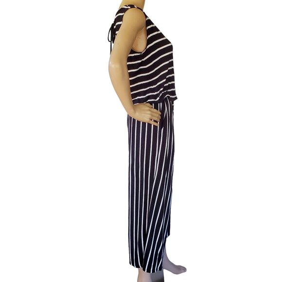 ZENANA Womens S One Piece Romper Jumpsuit Sleeveless Stretch Knit Striped Pocket - Picture 7 of 9